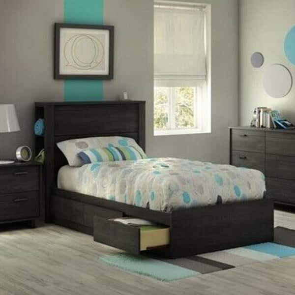 Twin Mates Bed with 3 Drawers in Gray Oak On Sale Bed Bath & Beyond
