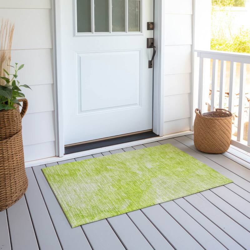 Machine Washable Indoor/ Outdoor Chantille Abstract Watercolor Rug