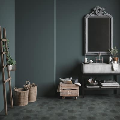 Merola Tile Industrial Hex Green 8-1/2" x 9-7/8" Porcelain Floor and Wall Tile