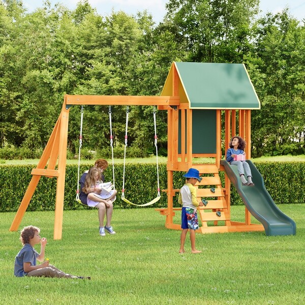 Cedar Summit Climbing Frame With Curly Slide Cedar Wood Outdoor
