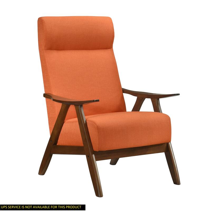Walnut Finish Solid Wood High-Back Accent Chair