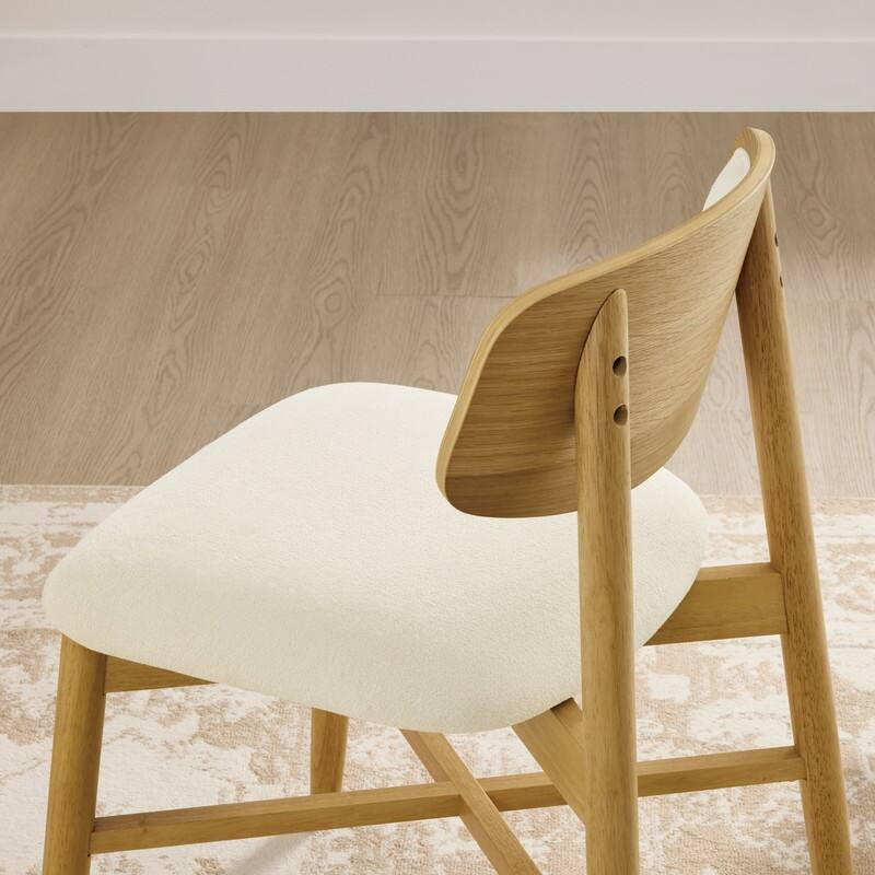 Spruce & Spring Mid-Century Upholstered Dining Chair with Solid Wood Frame