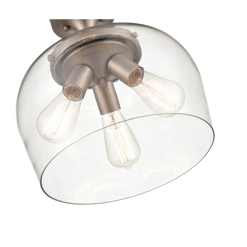 Millennium Lighting Ashford 3 Light Semi-Flush Ceiling Fixture in Multiple Finishes with a Clear Glass Shade