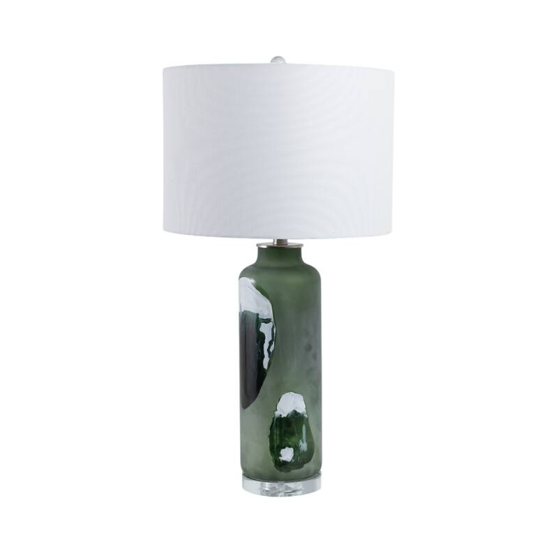 Frosted Glass Crystal Table Lamp Agate-Inspired Accents - 30" Green - 16" x 16" x 30"