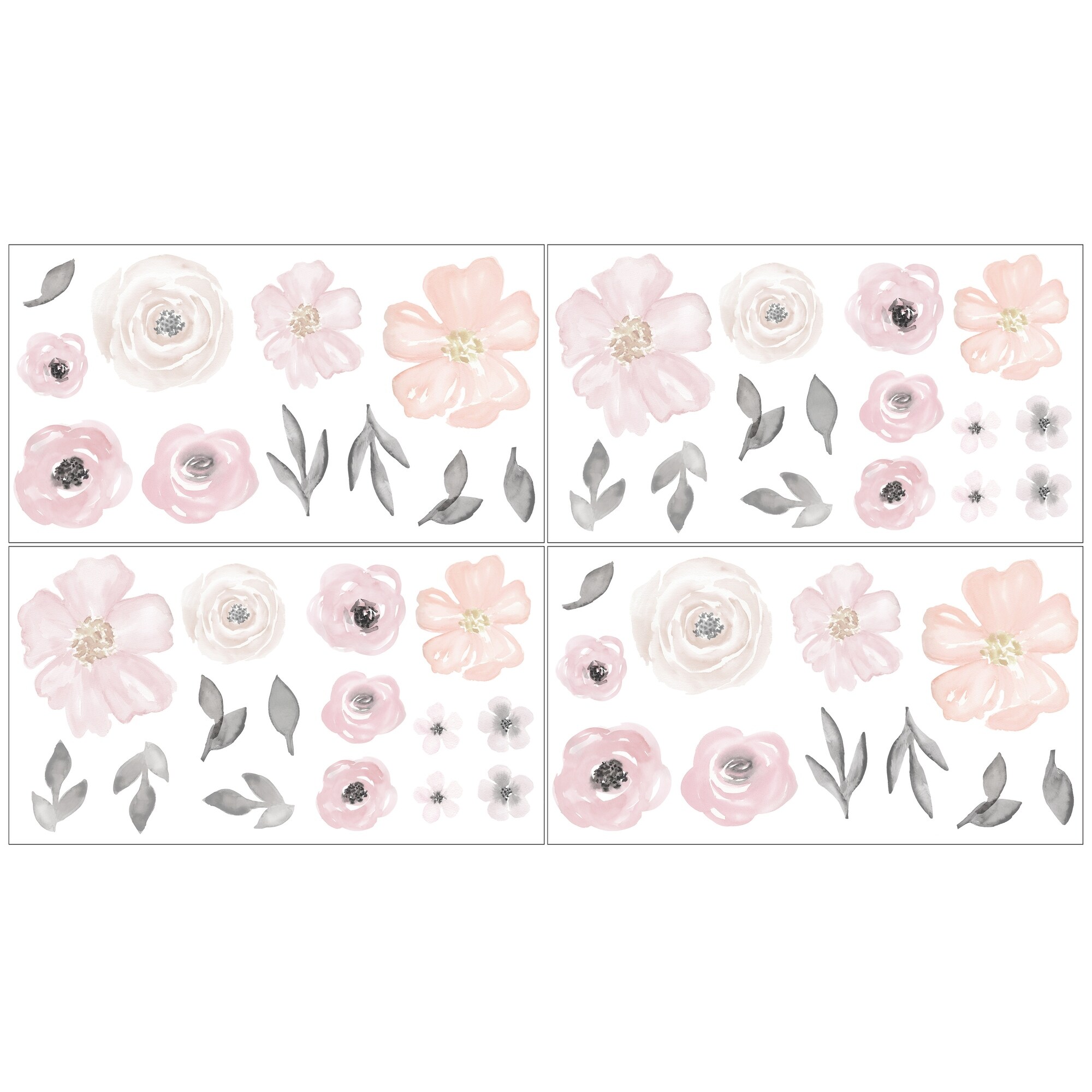 Shop Sweet Jojo Designs Pink And Grey Watercolor Floral Collection