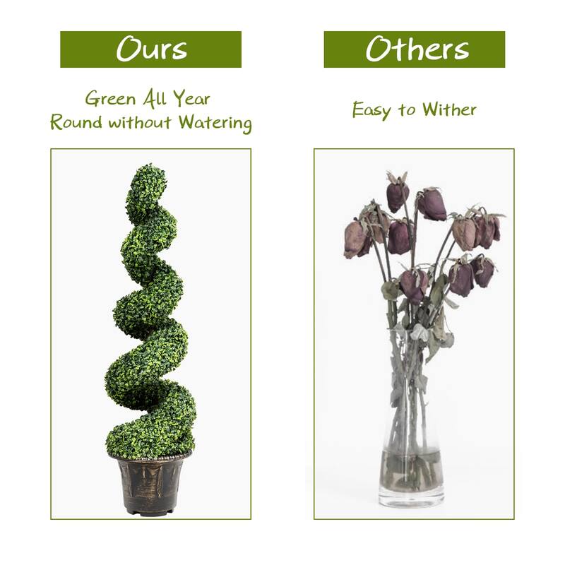 Costway 4FT Artificial Tree Faux Tree W/Realistic Leaves Indoor