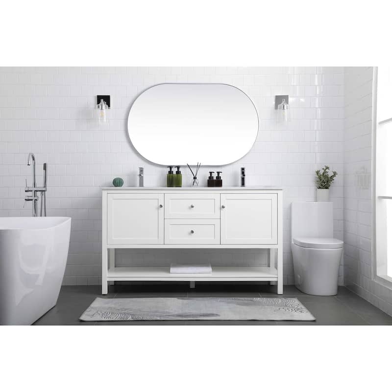 Elegant Lighting VF22260D Heath 60" Free Standing Double Basin Vanity