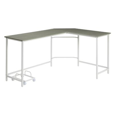 L-Shaped Desk with Computer Holder & Modern Design