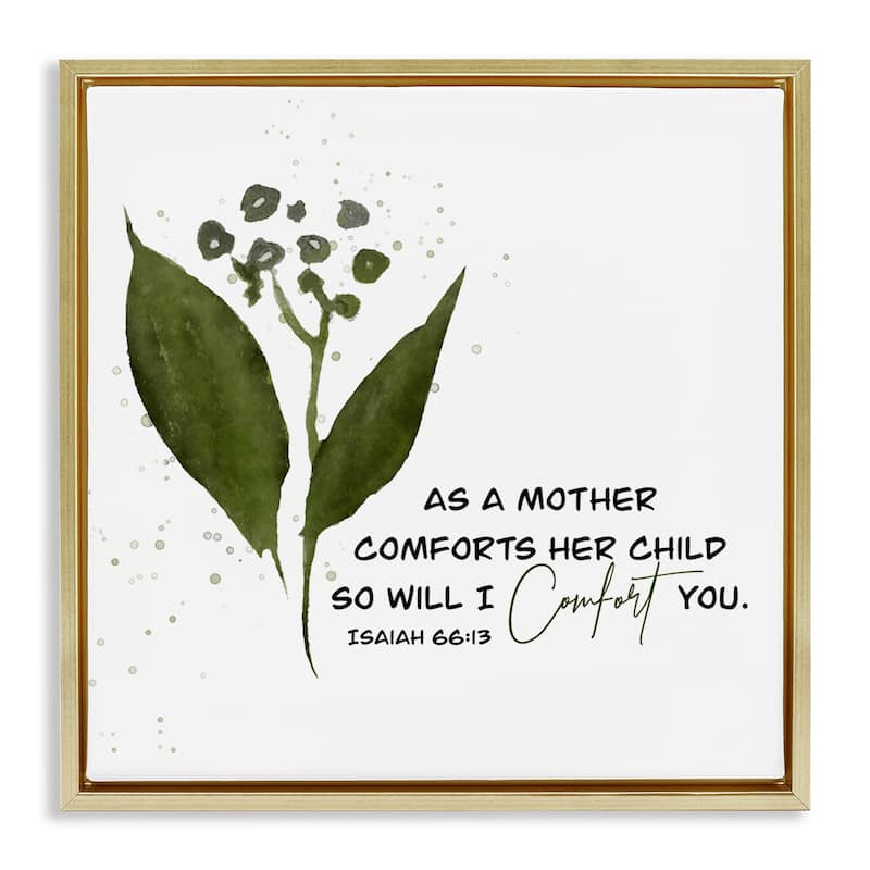 Stupell Proverb & Abstract Flower Framed Floater Canvas Wall Art Design By Amber Clarkson - 25 x 25 - Gold