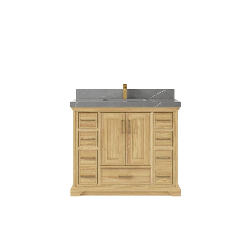 Willow Collections 42 in. W x 22 in. D Charlotte Teak Single Sink Bathroom Solid Teak Vanity with Countertop