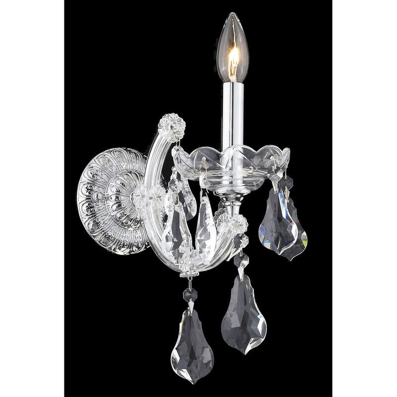 Fleur Illumination 1 light Chrome Wall Sconce - Chrome/royal cut crystals