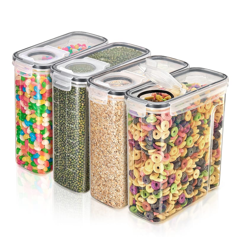 Sorbus Food Boxes Airtight Leakproof Lids Storage Dispenser Containers BPA Free for Kitchen and Pantry Organizers - (Set of 4)