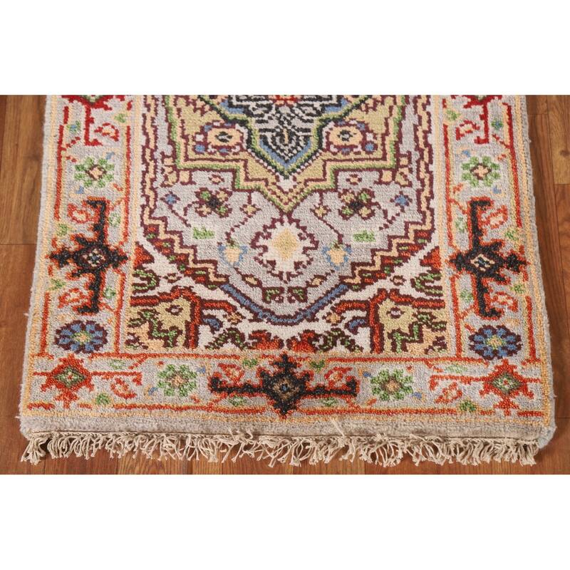 Medallion Heriz Serapi Accent Area Rug Hand-knotted Wool Carpet - 2'0"x 3'0"
