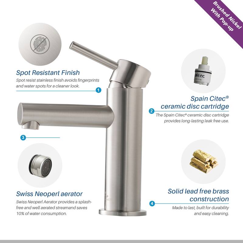 Solid Brass Leed Free Single Handle Bathroom Faucet