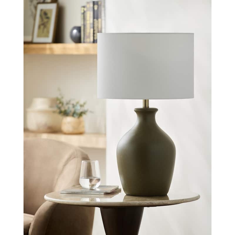 Livabliss Karole Traditional Accent Table Lamp - 25"H x 15"W x 15"D - Green