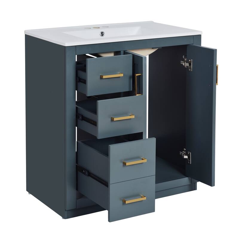 30" Bathroom Vanity with Ceramic Sink
