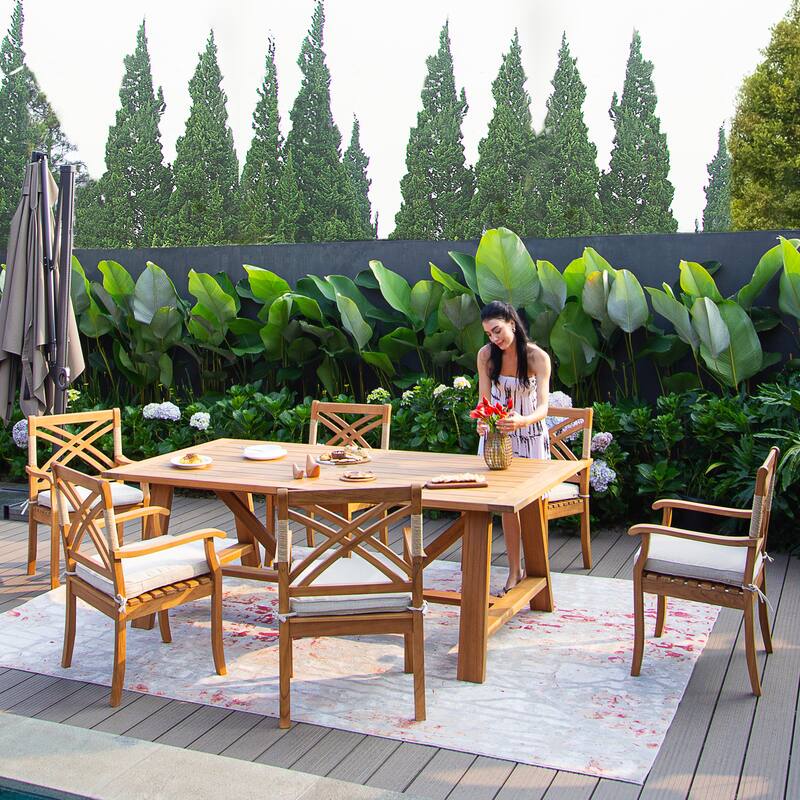 Cambridge Casual Carmel 7-Piece Teak Outdoor Dining Set