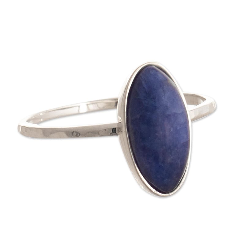 Novica Handmade Andes Night Sky Sodalite Cocktail Ring
