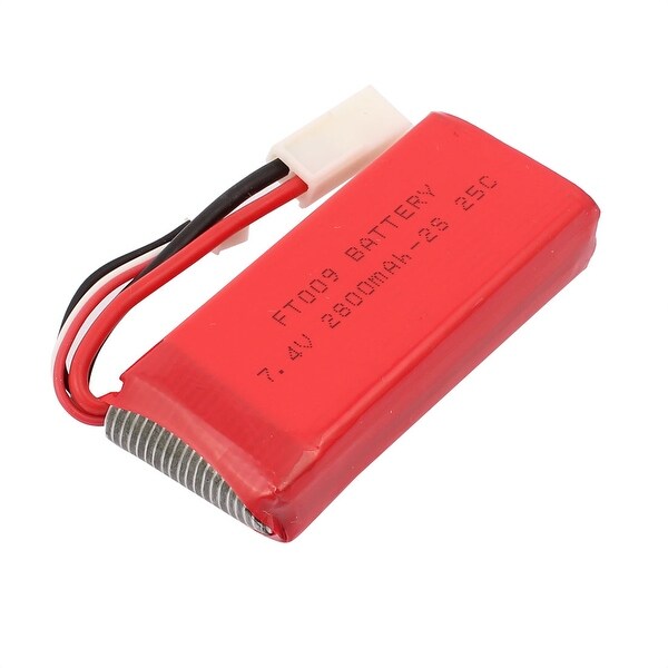 DC 7.4V 2800mAh Red Recycle Charging Lithium Battery Pack for RC Boat