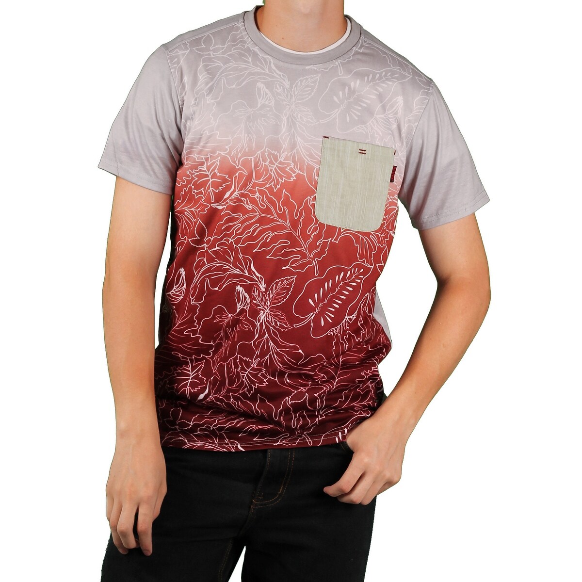 Shop Mo7 Men S Dip Dyed Floral Print Shirt Overstock 14678449