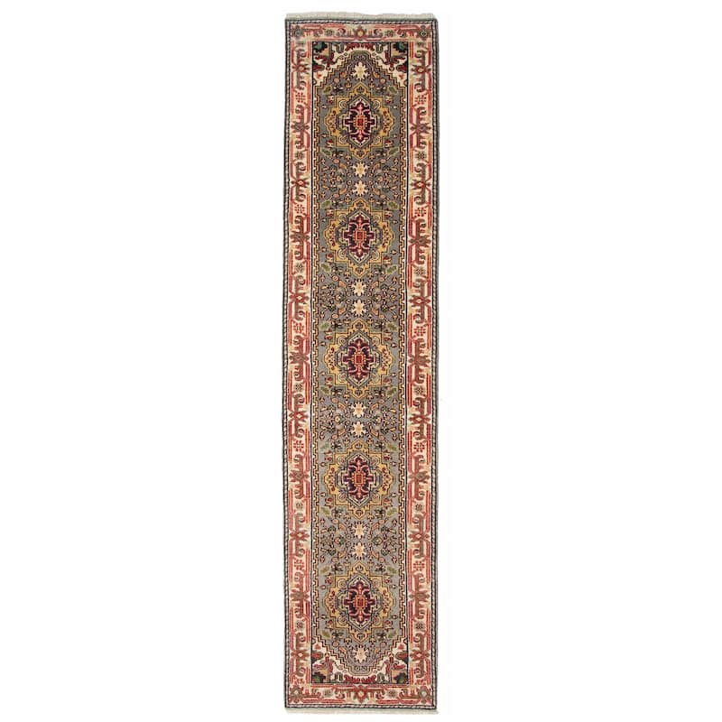 ECARPETGALLERY Hand-knotted Serapi Heritage Grey Wool Rug - 2'6 x 12'2 - Grey - 2'6 x 12'2