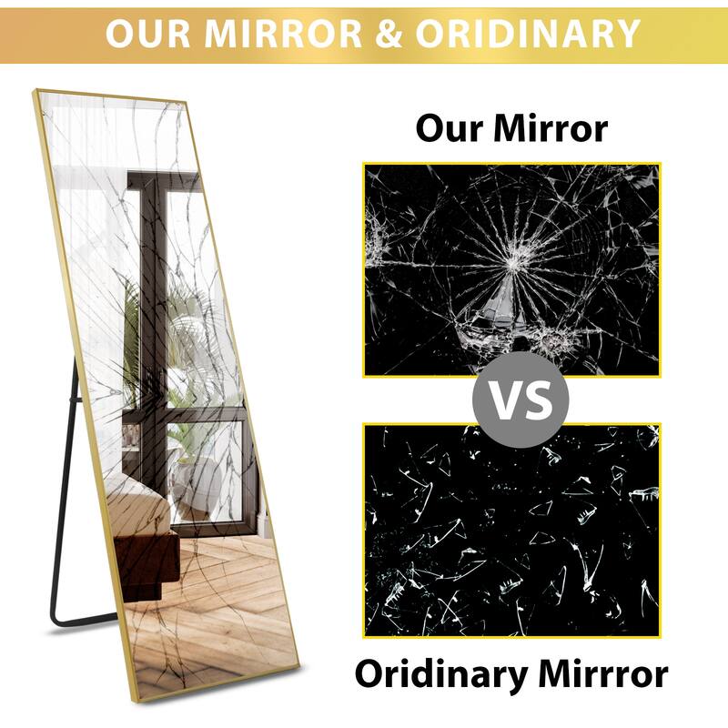 Aluminum Metal Frame Full-Length Floor Mirror