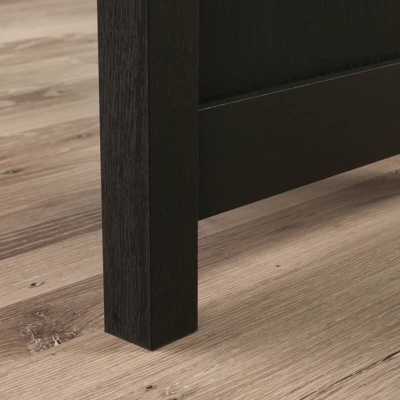 Anmytek L Shaped Home Office Desk with Storage Black Wood Look Compact Workspace