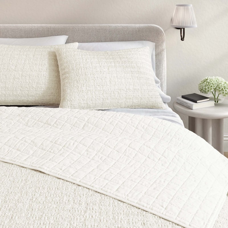 Linery & Co. Cotton Honeycomb Waffle Garment Washed Quilt Set