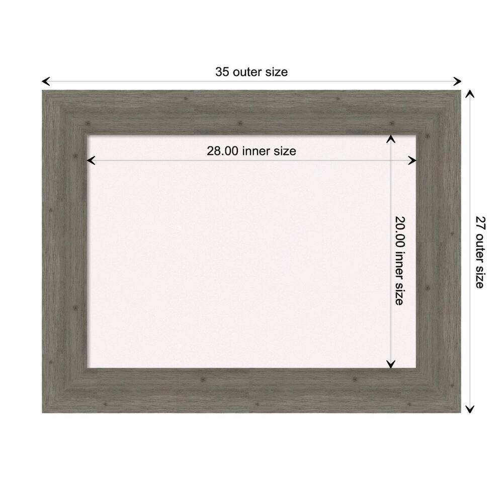 Fencepost Wood Framed White Corkboard Bulletin Board