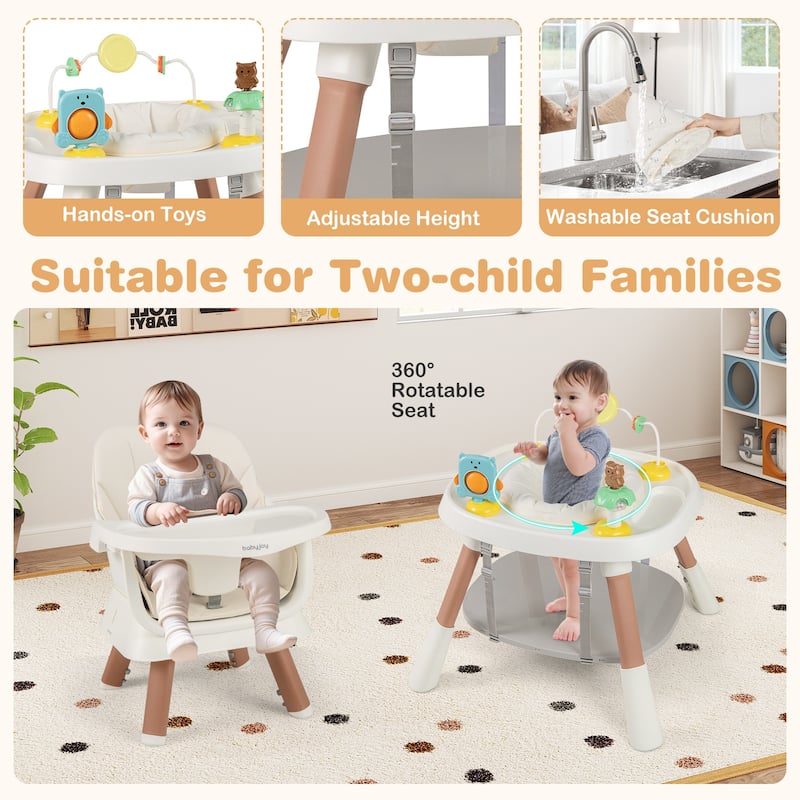 Gymax 16-in-1 Baby High Chair w/ Activity Center Booster Seat Building