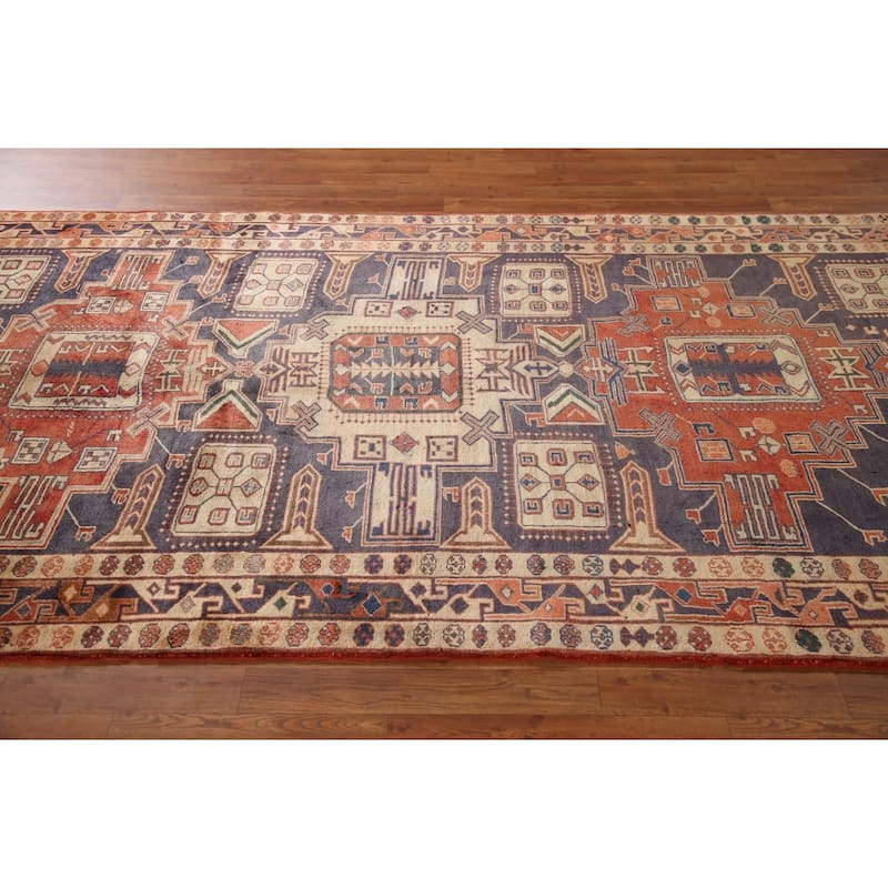 Vegetable Dye Meshkin Persian Vintage Area Rug Handmade Wool Carpet - 5'1"x 9'2"