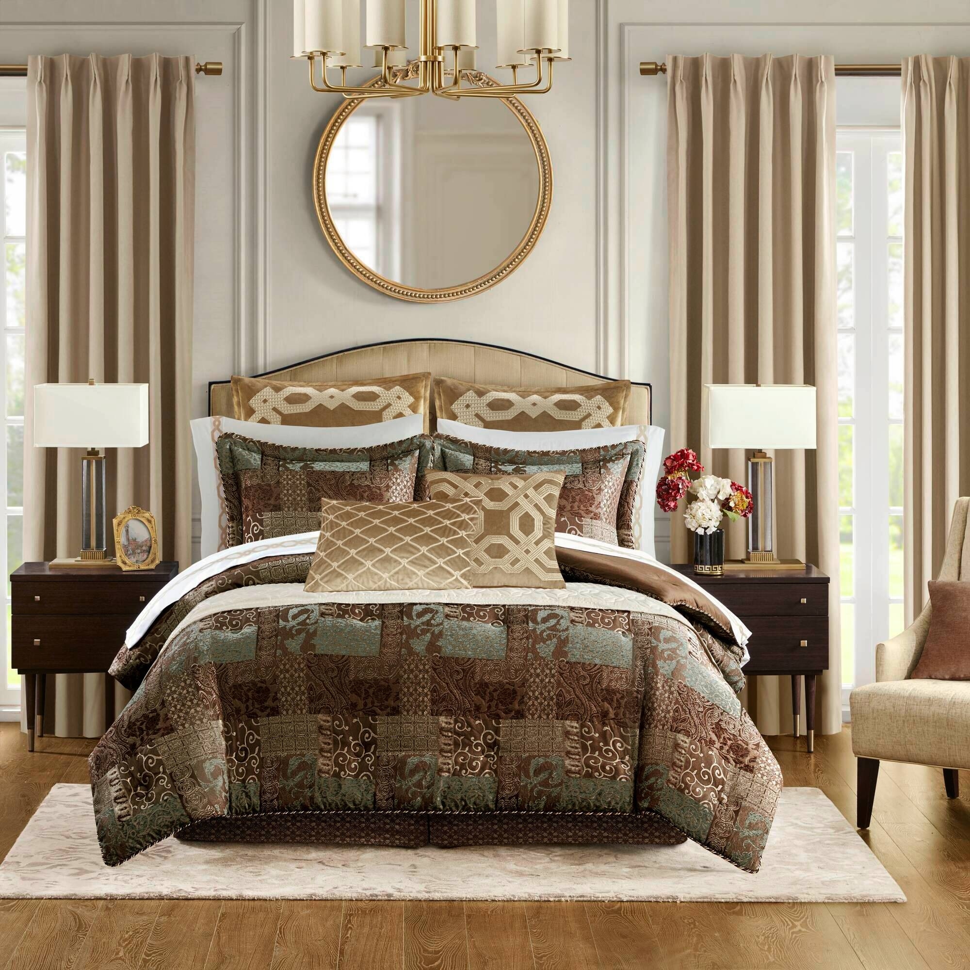 Croscill Galleria Chenille Jacquard 4-Piece Comforter Set with Bed Skirt and Shams