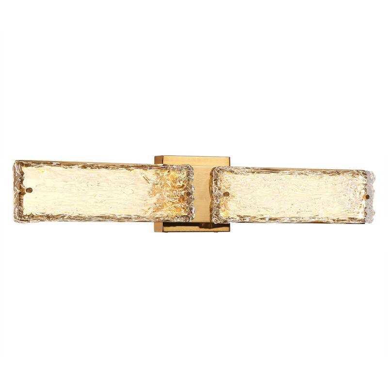 Modern Glam 1-Light LED Gold Wall Sconces Bathroom Vanity Lights - W 24.6" x H 4.7"