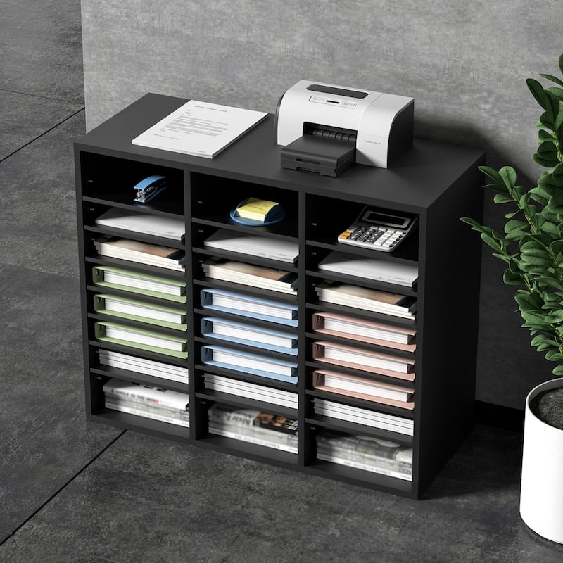 Multi-Purpose Office Literature Organizers with 24 Compartments and Adjustable Shelves Perfect Addition to Any Space