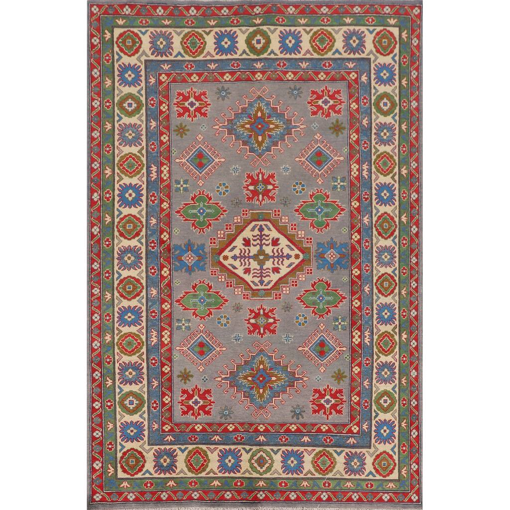 Kazak Oriental Area Rug Hand-Knotted Home Decor Wool Carpet - 6'1" x 8'10"