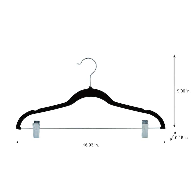 Laura Ashley 12 Pack Velvet Hangers with Clips