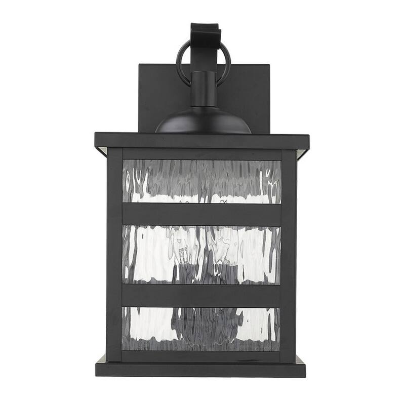 Modern Outdoor 3-Light Flush Mount Wall Lantern with Black Metal and Clear Glass Damp Rated - 16.25”H x 9”W x 10.75”D
