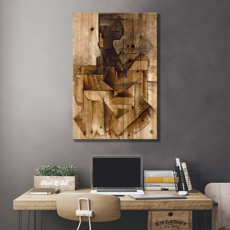 The Rower Print On Wood by Pablo Picasso - Multi-Color