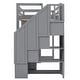 preview thumbnail 18 of 34, Twin Loft Bed with Wardrobe, Desk, Drawers, Cabinet, and Staircase, Grey