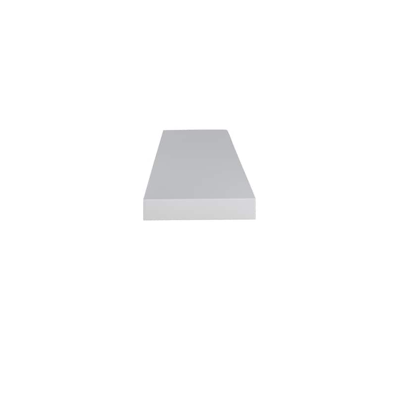 HomeRoots 75" White Wooden Wall Mounted Floating Shelf