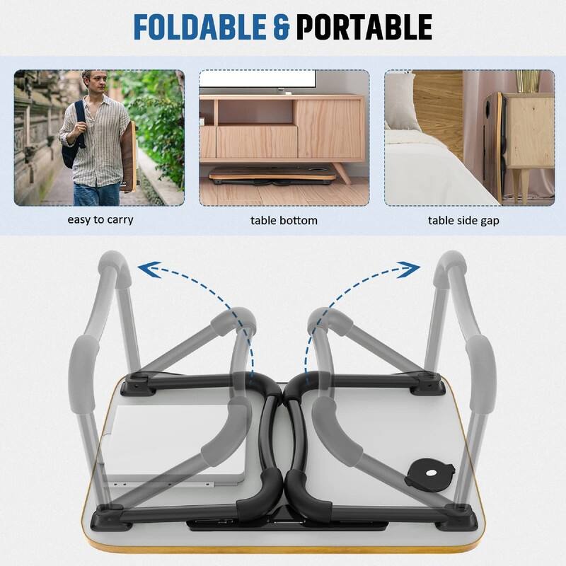 Foldable Laptop Bed Table Multi - 23.6"D x 15.8"W x 10.8"H