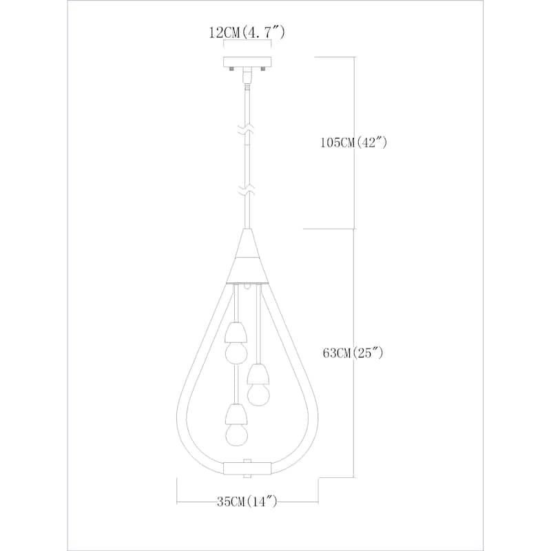 Flann 14 Inch Farmhouse Water Drop Pendant Chandelier 1-Light