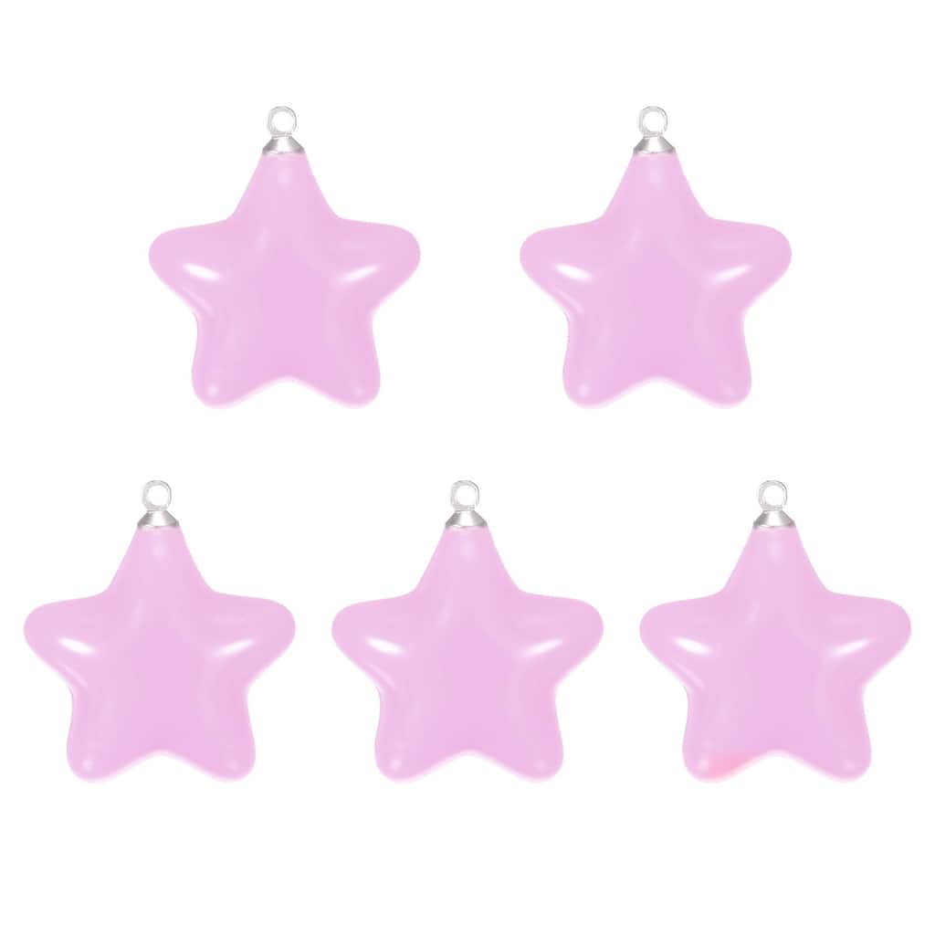 Acrylic Beads 5Pcs Star Shape Decoration Hanging Pendants for Craft