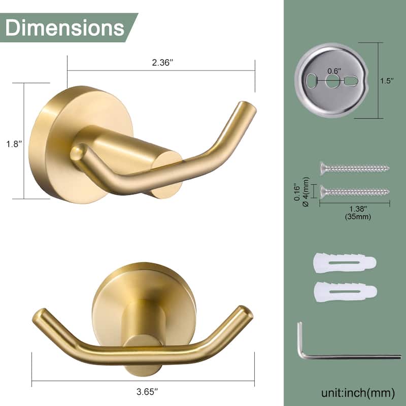 Knob-Hook Double Robe/Towel Hook in Brushed Nickel