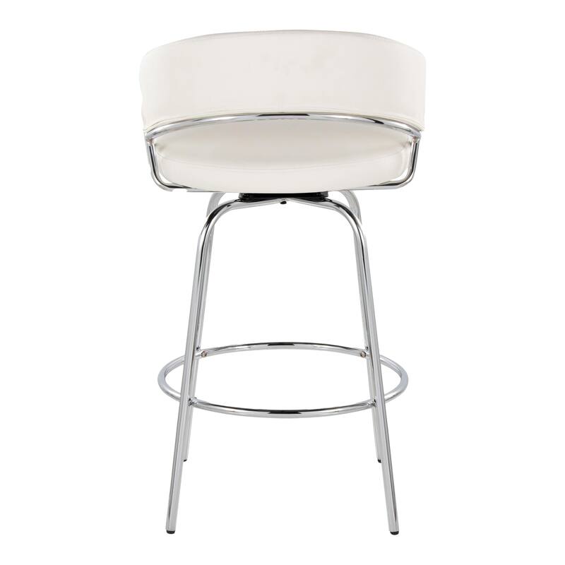 Silver Orchid Tatyana 26" Upholstered Counter Stool with Metal Legs (Set of 2)