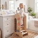 preview thumbnail 4 of 8, Gymax Toddler Step Stool Kids Kitchen Standing Tower w/ Adjustable - Natural