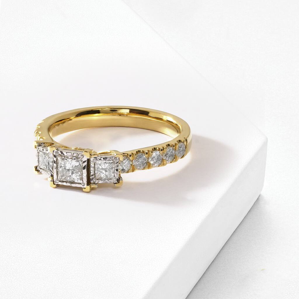 1ct TDW Diamond Three Stone Anniversary Ring in 10k Gold