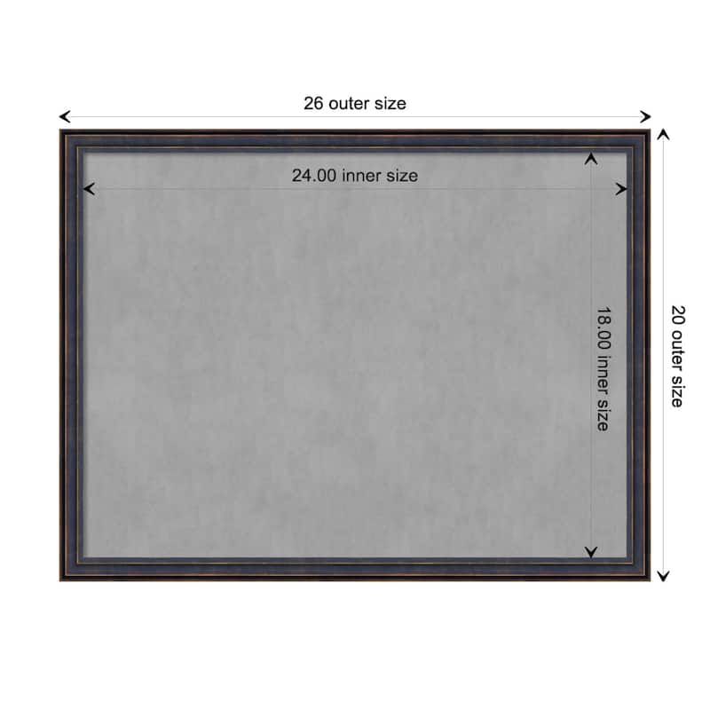 Amanti Art Dark Bronze Scoop Framed Magnetic Board - Board Size 24x18