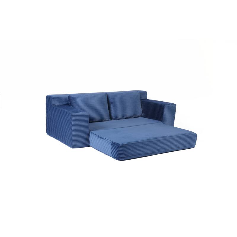 Loveseat Sofa, Comfortable Deep Seat Sofa Bed, Modern Small Corduroy Couch for Living Room Bedroom