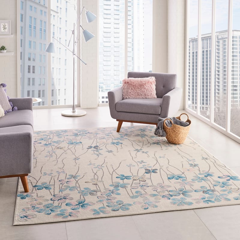 Carson Carrington Molle Floral Area Rug - 8'10" x 11'10" - Ivory/Multi - Rectangle